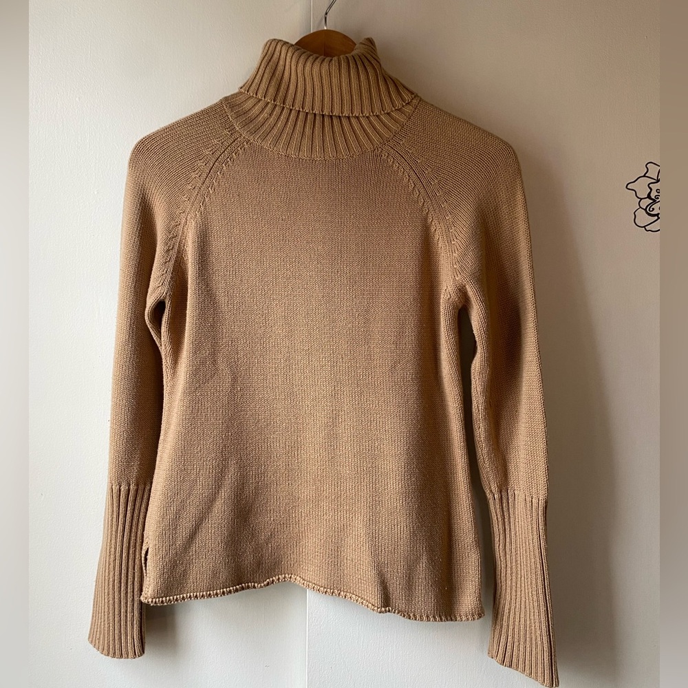 The Limited Tan Cowl Turtleneck Sweater